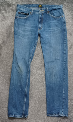 Lee Jeans Herren W34 x L32 Medium Blue Denim Classic Fit Straight Leg