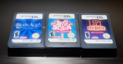 Nintendo DS Lot 3 Games Brain Age 2 & Big Brain Academy & I SPY FUN HOUSE Learn