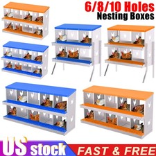 6/8/10 Holes Chicken Nesting Box Hen Coop Roll Away Nesting Box for Laying Egg