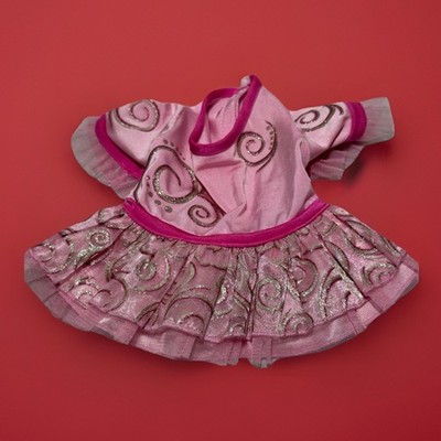 Build A Bear Pink Dress Gold Swirls For Four Legged Friend Tulle Layer On Bottom