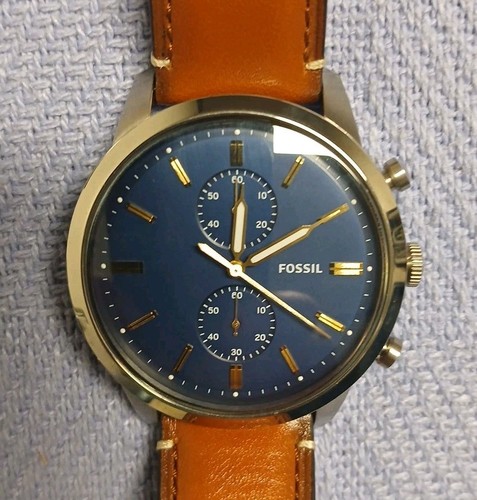 Fossil Townsman Chronograph Men's Brown Leather FS5279 Watch 44mm