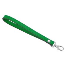 Leather Wristlet Strap, 190mm Hand Wrist Lanyard Leather Green, Silver 