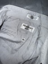 Yves Saint Laurent Men's Gray 100 Cotton Dress Shirt 15.5 Long Sleeve 34/35