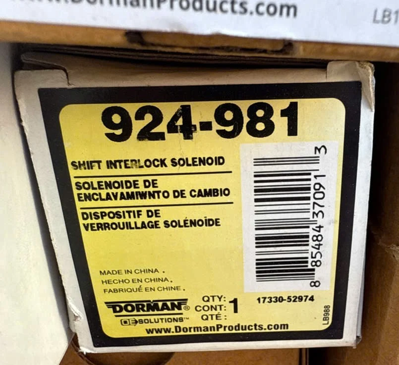 Solenóide de bloqueio de mudança Dorman 924981 OE Solutions para Chevrolet Aveo 2004-2006 - Imagem 2 de 2