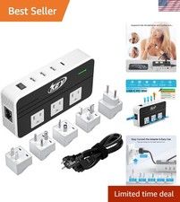 Compact 230 Watt Voltage Converter & USB Adapter for Global Electronics Use
