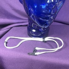 White Eyeglass Retainer Cord Strap w/ Black Clip Ends for Glasses/Sunglasses