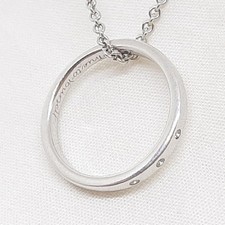 Genuine .10ctw H-SI Diamond 925 Sterling Silver Ring Necklace 6.3g