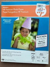 NEW ~ HP Premium Glossy Photo Paper 8.5" x 11" – 50 Sheets C6979A Inkjet Printer