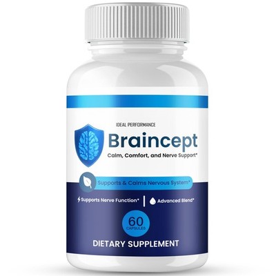 Braincept Brain Nervous System Health Memory Support Supplement - 60 Capsules