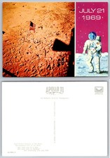 Apollo 11 Moon Landing Postcard 1969 NASA First Picture Neil Armstrong Flag