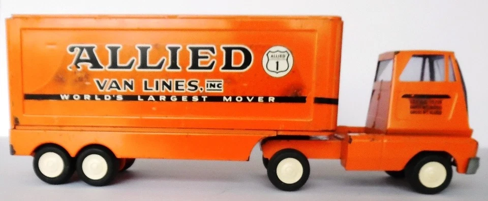 De colección Tonka Allied Van Lines cabina + remolque acero prensado usado Foto 4 de 4