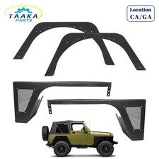 Flat Front Rear Fender Flares For 1997-2006 Jeep Wrangler Tj 2004-2006 Lj