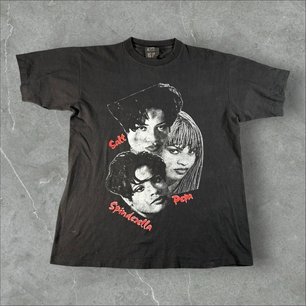 Vintage Salt N Pepa Shirt Mens Large Black 90s  Whatta Man Single Stitch Rap Tee