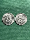 90% Not Junk Silver Coins $1 Face Value (2) Uncirculated Franklin Half Dollars