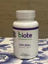 Biote Nutraceuticals DIM SGS+ Hormone Detox 60 Cap Dietary Supplement Exp 3/26