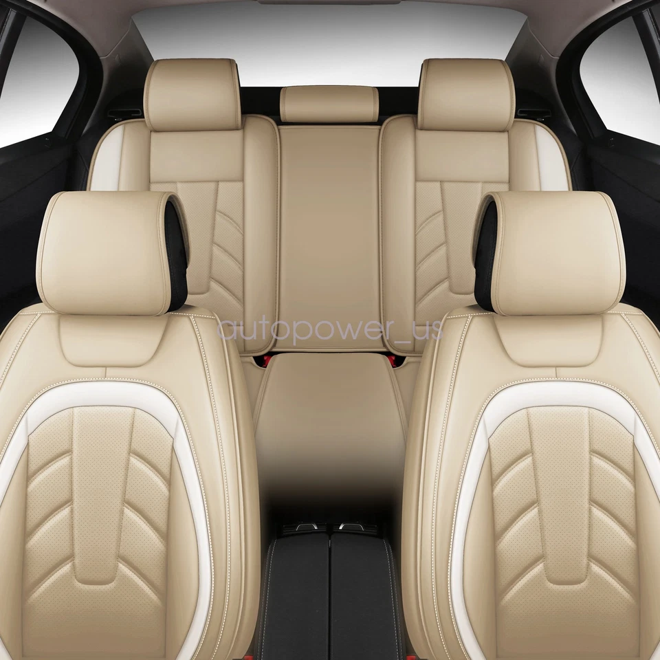 For Ford Edge 2007-22 Car 5-Seat Covers PU Leather Full Set Front Rear Cushion - Image 4 of 4