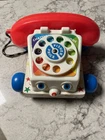 Vintage 1961 Fisher Price Chatter Phone Rotary Telephone Toy #747 Made Is USA