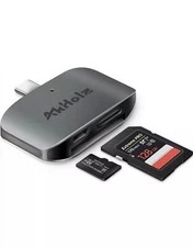 3pac SD Card Reader, AkHolz 2 in 1 USB C SD Card Reader Adapter (USB 3.0)