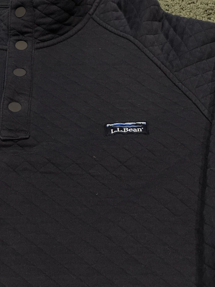 L.L. Sudadera acolchada BEAN para hombre cuello falso azul oscuro talla L alta Foto 3 de 4