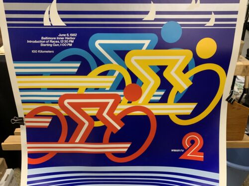 1982 U.S. Pro Cycling Championship Poster Inner Harbor Baltimore Maryland - Picture 3 of 7