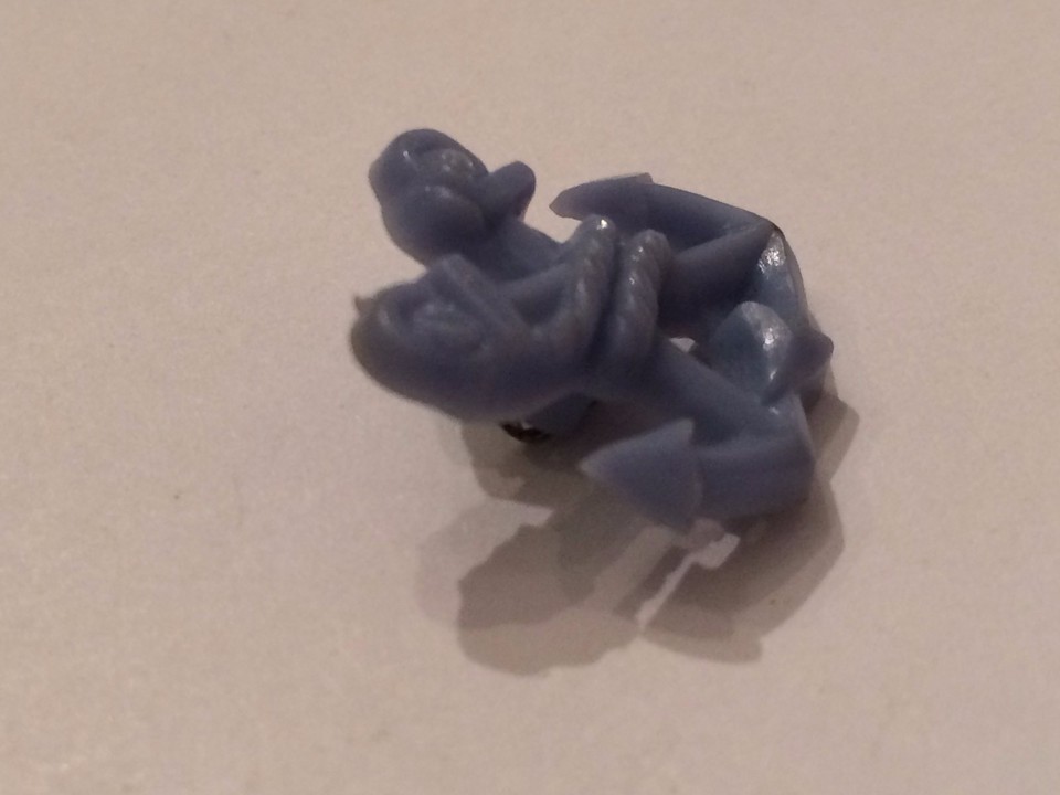 Vintage plastic button realistic goofy blue 2 anchors rope Navy ...