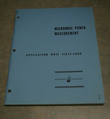 OCTOBER 1965 HEWELETT PACKARD MICROWAVE POWER MEASUREMENT APPLICATION NOTE 64