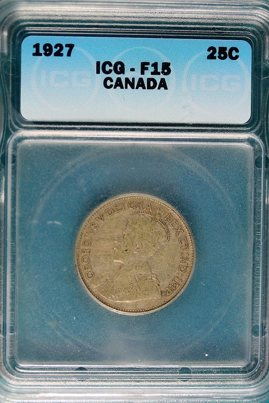 1927 ICG F15 Canada 25 Cents!! #B4953*