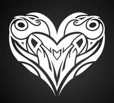 Tribal Heart Tattoo White Vinyl Decal Car Window Laptop Tablet Tumbler Notebook