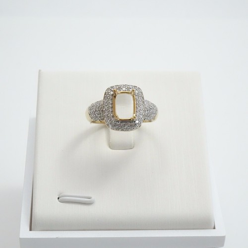Gold over Sterling Silver .60ctw CZ Semi Mount -Cushion- 7x5mm Cushion- Sz 6 & 9 - Picture 8 of 10