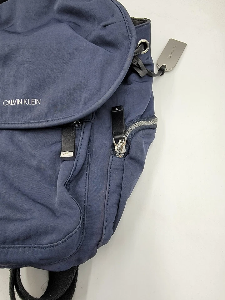Calvin Klein Kimberly Nylon Backpack Women's One Size Navy Flap Closure - Image 4 of 4