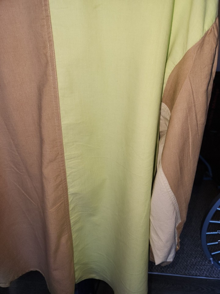 Easel Women's Lime/Khaki/Cream Cordoroy Shirt/Shacket NWT Size Large
