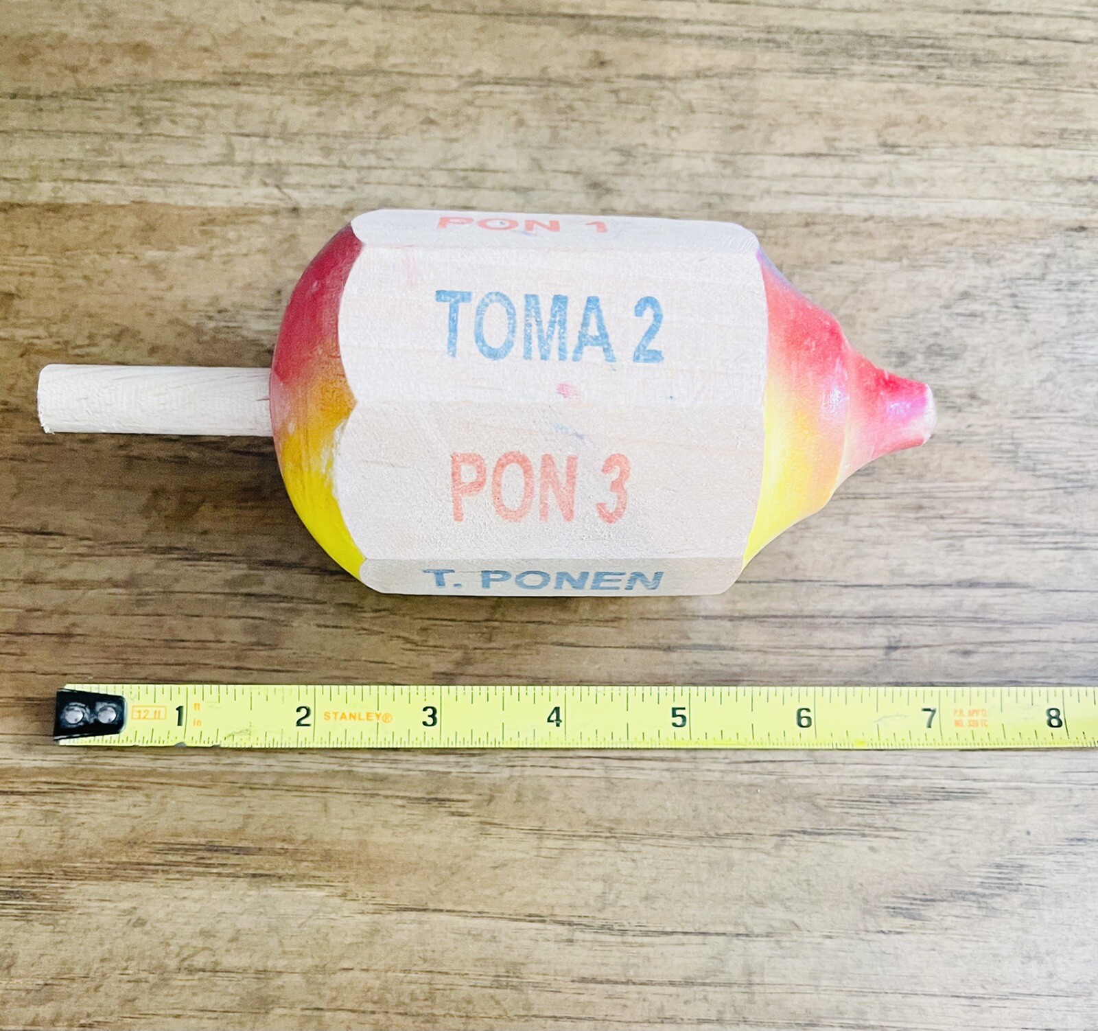 4 Wood Toma Todo 1 Jumbo, 1 Big, 1 Medium, And 1 Small Mexican Traditional Toy