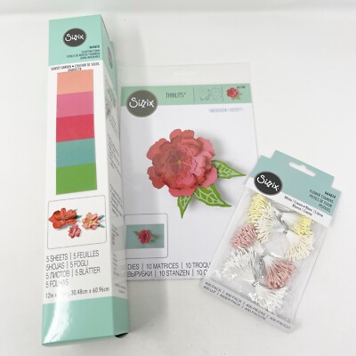 Sizzix Thinlits Pop Up Flower Cutting Dies Stamens Sculpting Paper Bundle