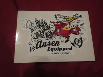 ANSEN EQUIPPED ITS A POSI-SHIFT LOS ANGELES CALIFONIA VINTAGE LOGO DECAL STICKER