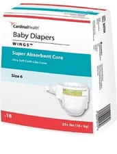 Curity Baby Diaper Tab Closure Size 6 Disposable Heavy Absorbency, 80058A