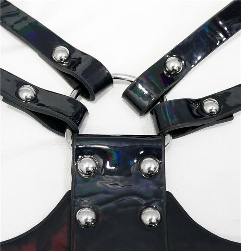 Women Black Crop Tops Ladies Cosplay Party Waist Belts Punk Belts Vest Bandage - Picture 19 of 20