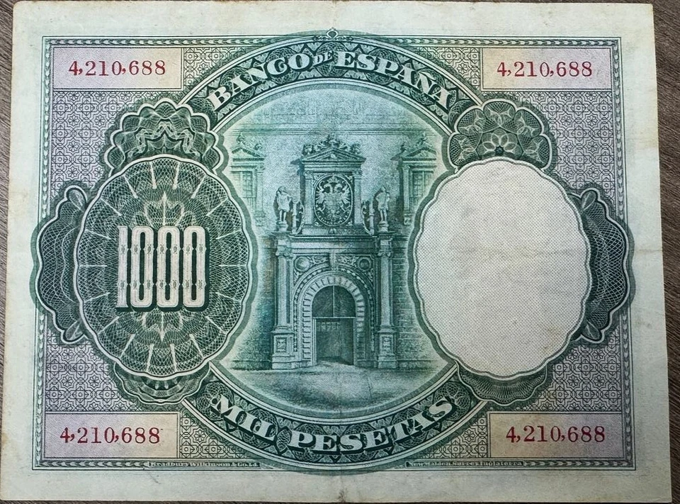 España 1000 Pesetas 1925 Busto del Rey Carlos I XF+ Foto 4 de 4