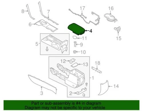 Conjunto de tapa de consola central original Ford 2010-2012 Lincoln MKZ AH6Z-5406010-AB Foto 2 de 4