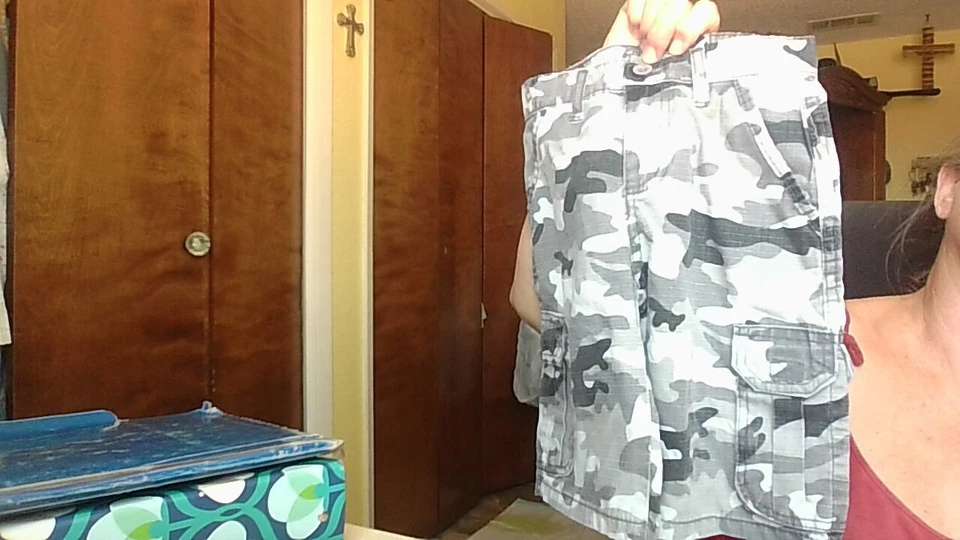 IMPRESIONANTE! ¡7 bolsillos! Pantalones Cortos Camuflados Gris/Negro 4 Niños Vintage y Carga GS115 Egipto Foto 4 de 4