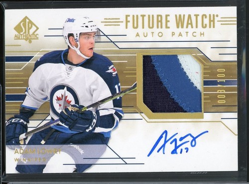 2014-15 SP Authentic Future Watch Limited Patch Auto #311 Adam Lowry 008/100
