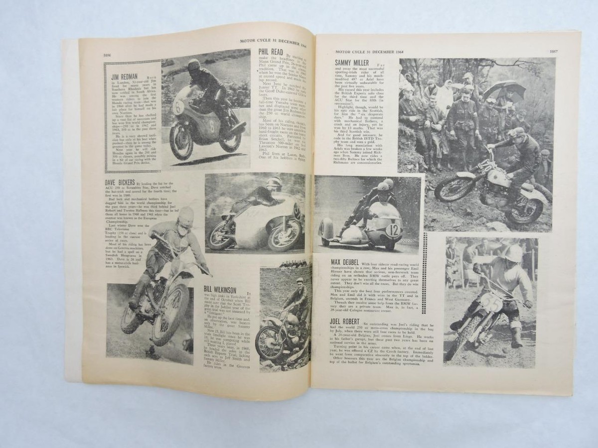 December 31 1964 Motorcycle Magazine '65 Calendar L13739 | eBay