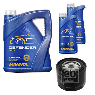 FEBI BILSTEIN Ölfilter 7L MANNOL Defender 10W-40 für Fiat Ducato Bus 244 Z_