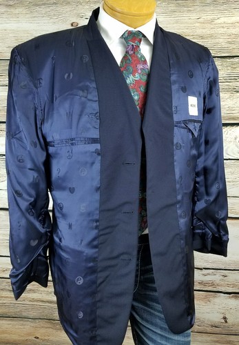 Blazer Moschino Para Hombre Lana Azul Tres Botones EE. UU. Talla 42R Italiano Talla 52 - Imagen 9 de 12