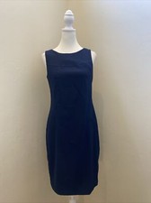 Alyx Women's Dress Sz4 Navy Blue Sheath Sleeveless Stretch Twill