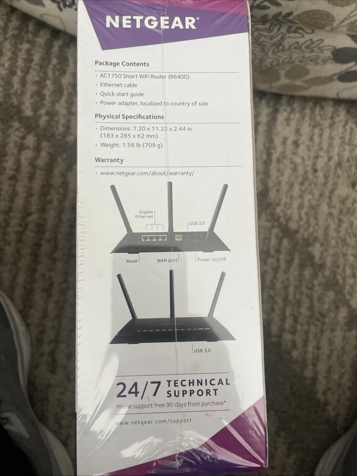 Netgear AC1750 R6400-100NAS 1300 Mbps 4-Port Gigabit Wireless AC Router. - Image 2 of 3
