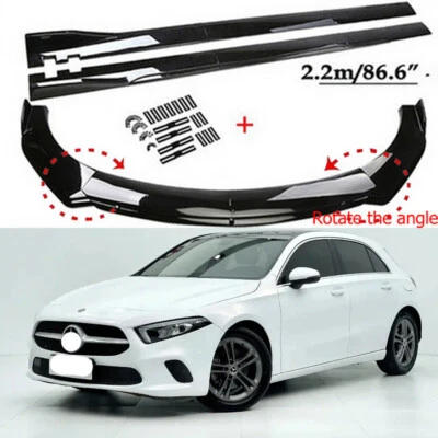 For Mercedes-Benz A200 A220 A250 Car Front Bumper Lip Spoiler Body Side Skirts - Image 1 of 4