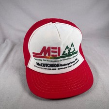 MEI McCutcheon Hat Men OS Red Vintage Snapback Trucker Cap USA Made