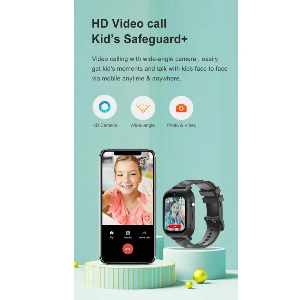 Kids Xiaomi 4G Smart Watch Children Watch GPS Tracker Video Call Camera SOS Gift - Image 2 of 4
