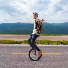 24" Wheel Outdoor Sports Unicycle Adjustable Seat Exercise Bicycle Fitness Bike