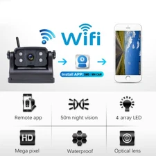 WiFi Wireless Car Rear View Backup Reverse Camera 9600mA For iPhone Android IOS